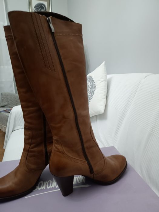 Kozaki damskie brązowe