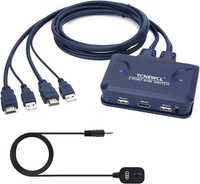 TCNEWCL Przełącznik KVM USB HDMI, Obsługuje 2 Porty Komputer