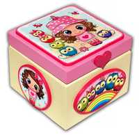 SZKATUŁKA drewniane pudełko BABY GIRL pastel SOWY