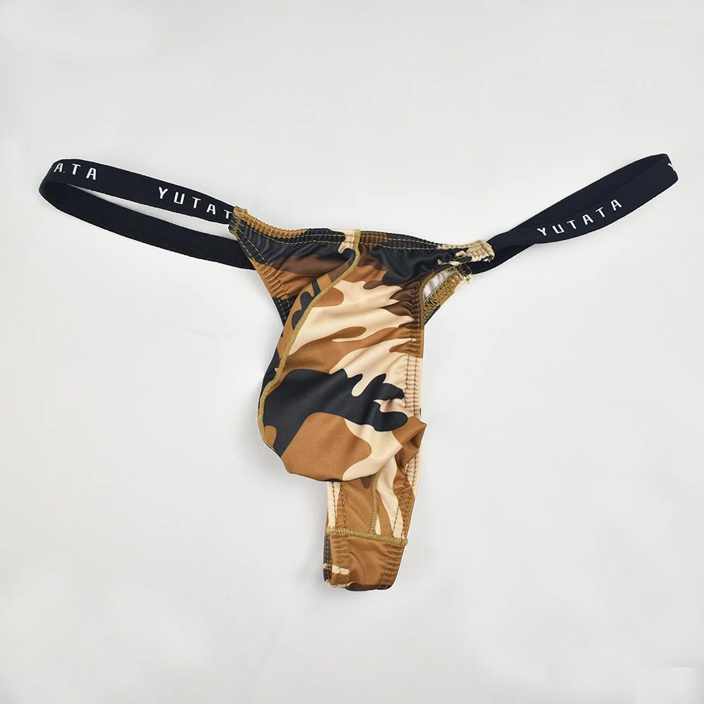 Męskie Sexowne Mini Stringi w MORO Uwypuklające Push UP - M