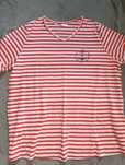 Damski t-shirt w biało czerwone paski Bonprix rozm. 48-50