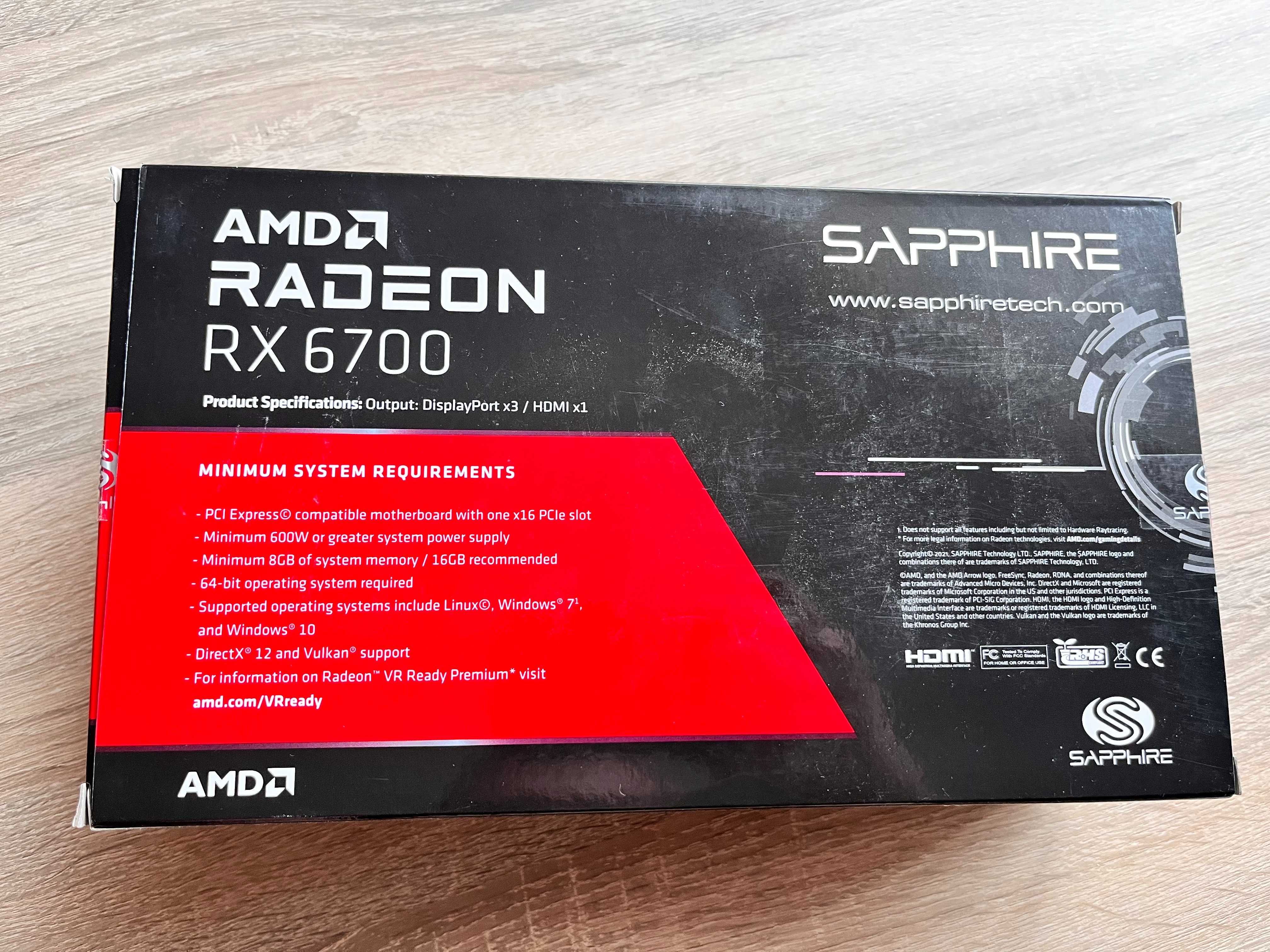Karta graficzna Sapphire RX 6700 Gaming OC 10GB GDDR6