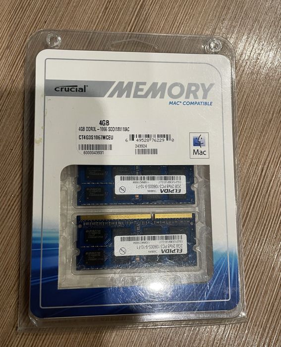 Память 4Gb DDR3L-1066 совместима с Mac