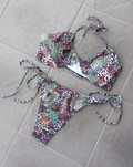 Strój kąpielowy bikini push up wiązany wzorzystych M 38 Nowy