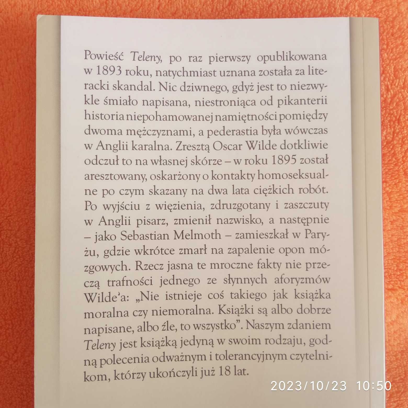 Oscar Wilde - Teleny   nowe wydanie