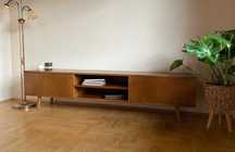 Szafka RTV 200cm, w stylu vintage w kolorze orzech