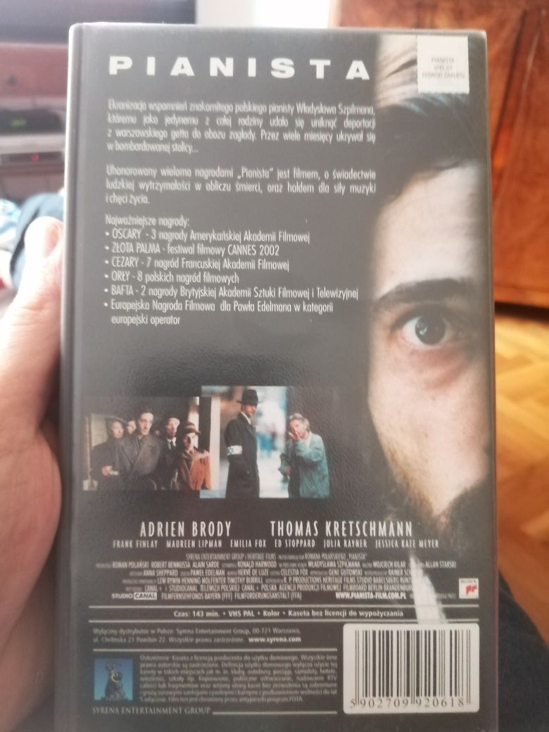 Pianista, kaseta video VHS film, Adrien Brody