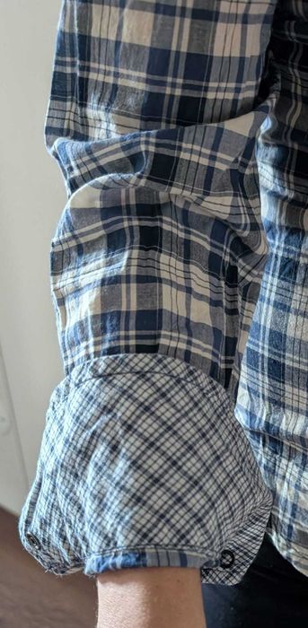 camisa azul aos quadrados da marca Salsa