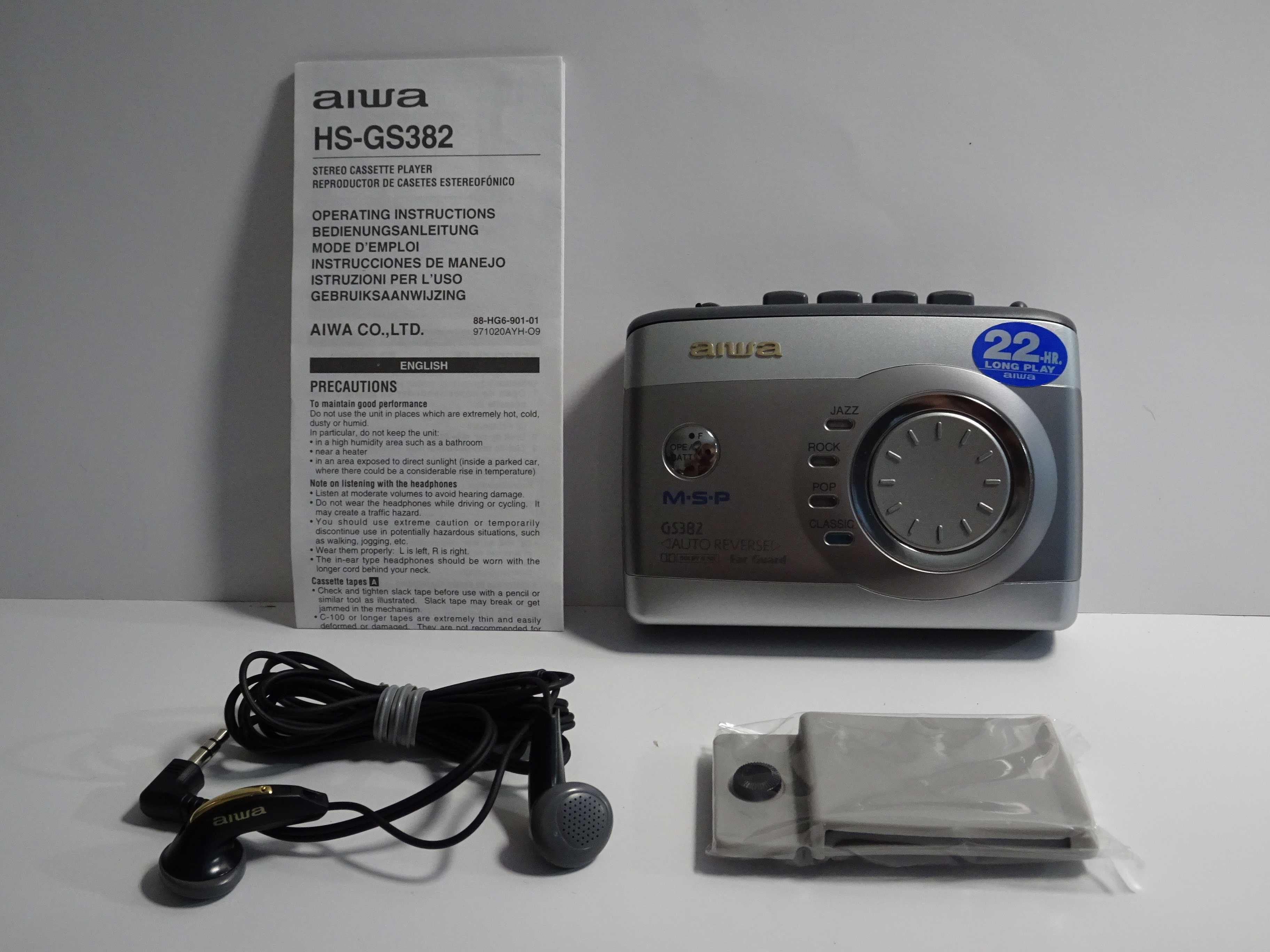 NOWY Walkman AIWA HS-GS382 (BK) Odtwarzacz Kasetowy MSP/ AR - 1998r.