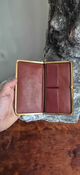 Stary skórzany portfel wizytownik glamour skóra węża prada gucci