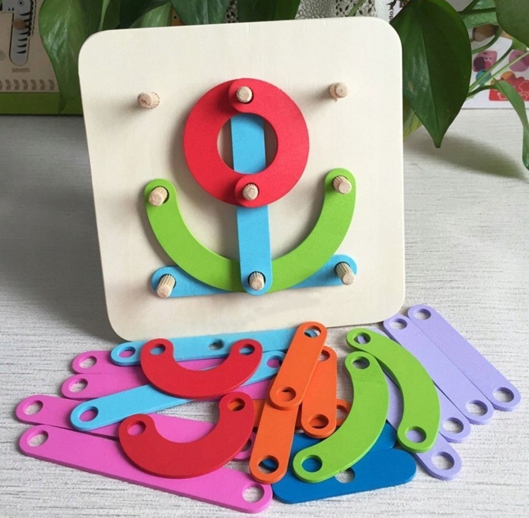 Drewniana ukladanka Montessori logiczna puzzle gra