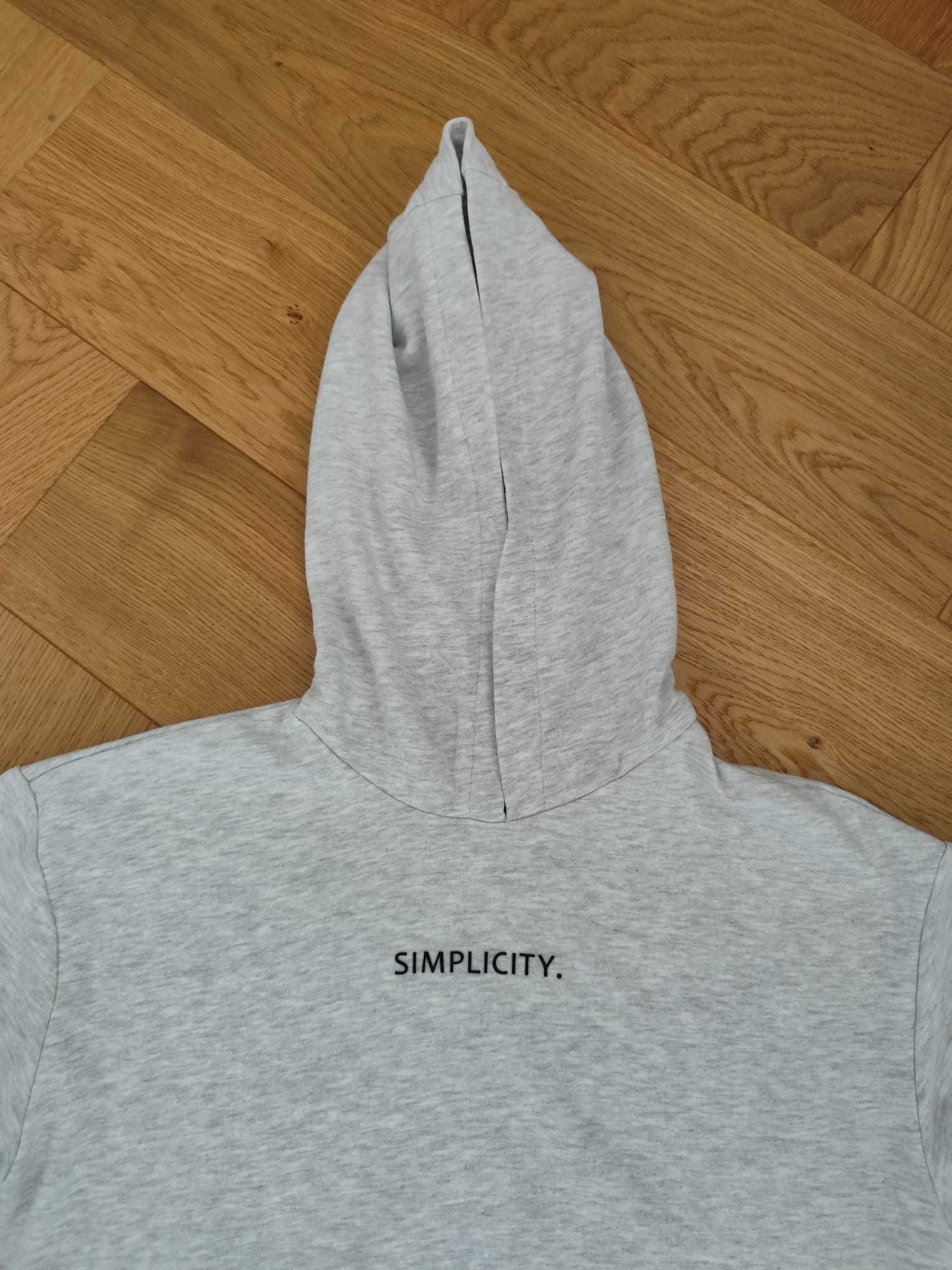 Nowa dziewczęca szara bluza z kapturem 146 152 hoodie