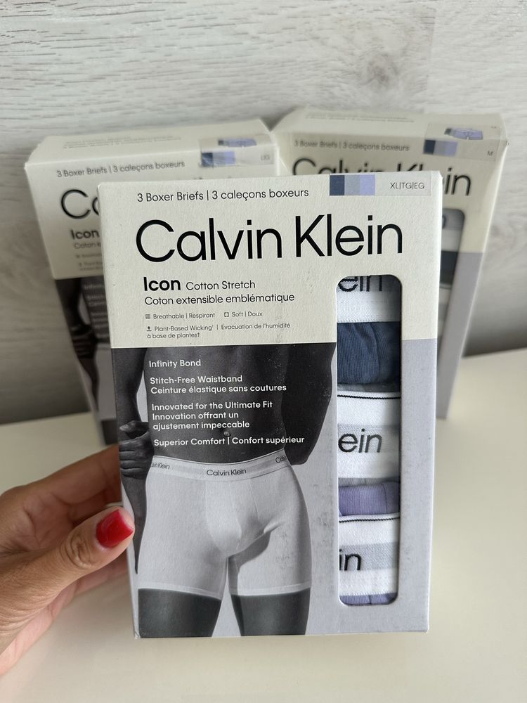 чоловічі труси боксери Calvin Klein упаковка 3 штук сині