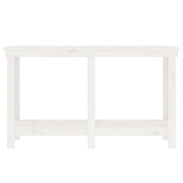 Vidaxl Stół Roboczy,Biały, 140X50X80 Cm, Lite Drewno Sosnowe
