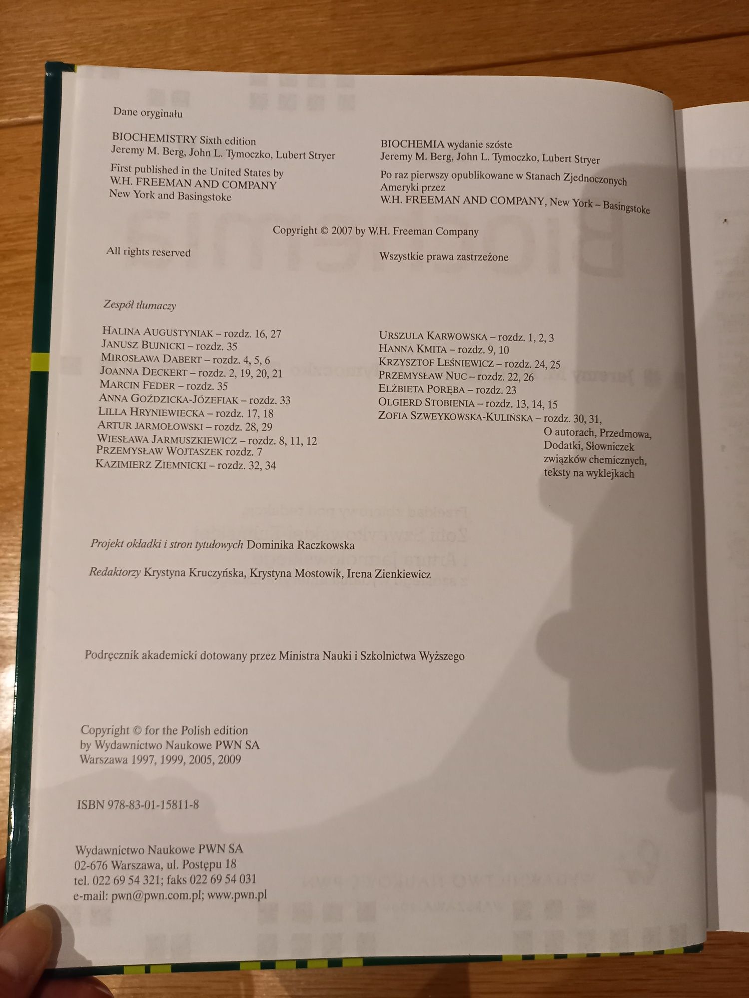 Biochemia Berg, Tymoczko, Stryer