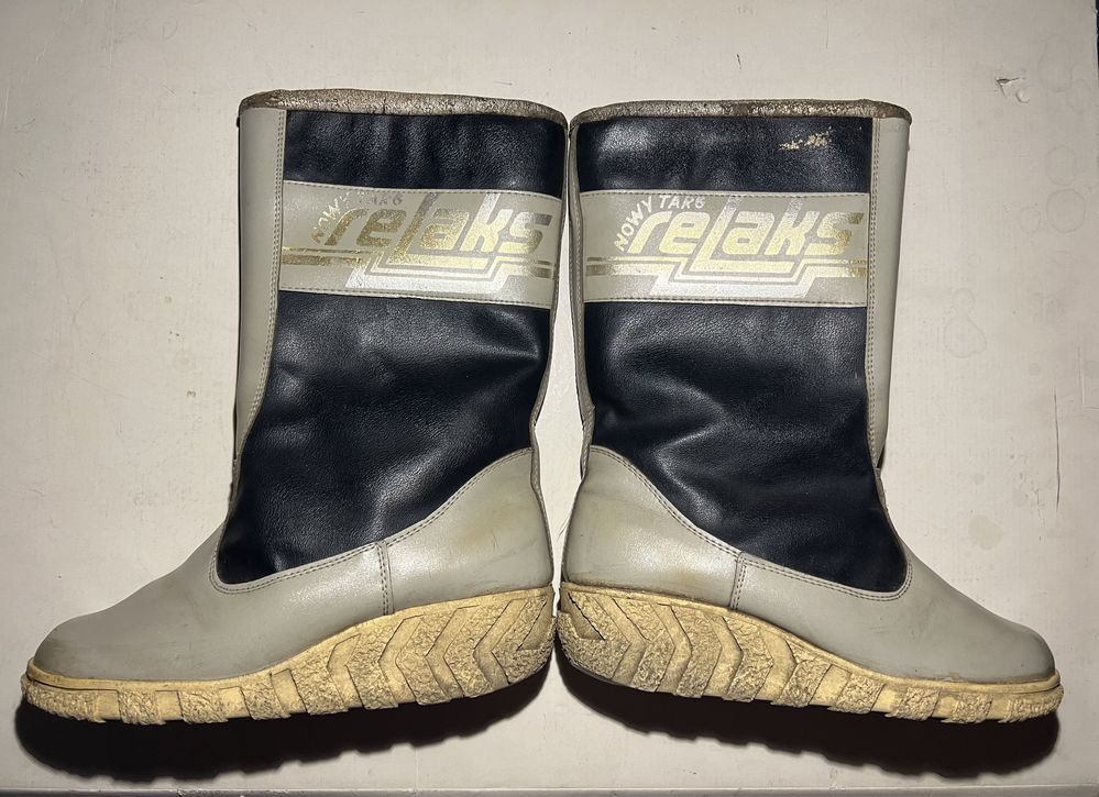 2 x buty Relaks Oryginalne PRL Vintage Nowy Targ białe Czarne