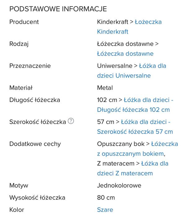 Kinderkraft Neste Up Łóżeczko Dostawne Szary, jak nowe!
