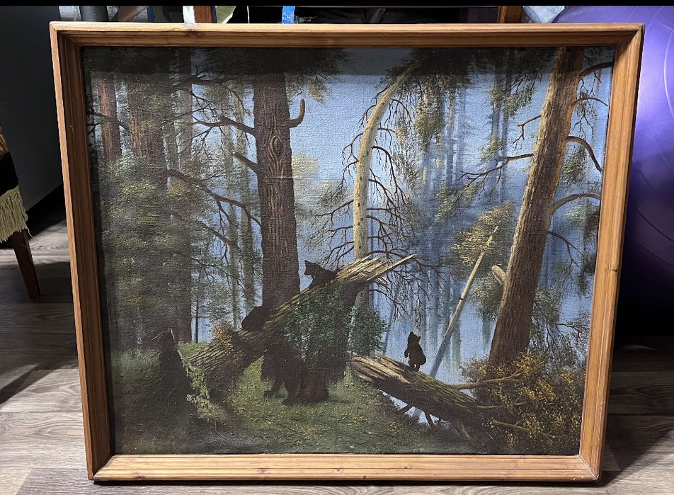 Картина маслом на полотні Шинкін «Утро в сосновом бору лесу»