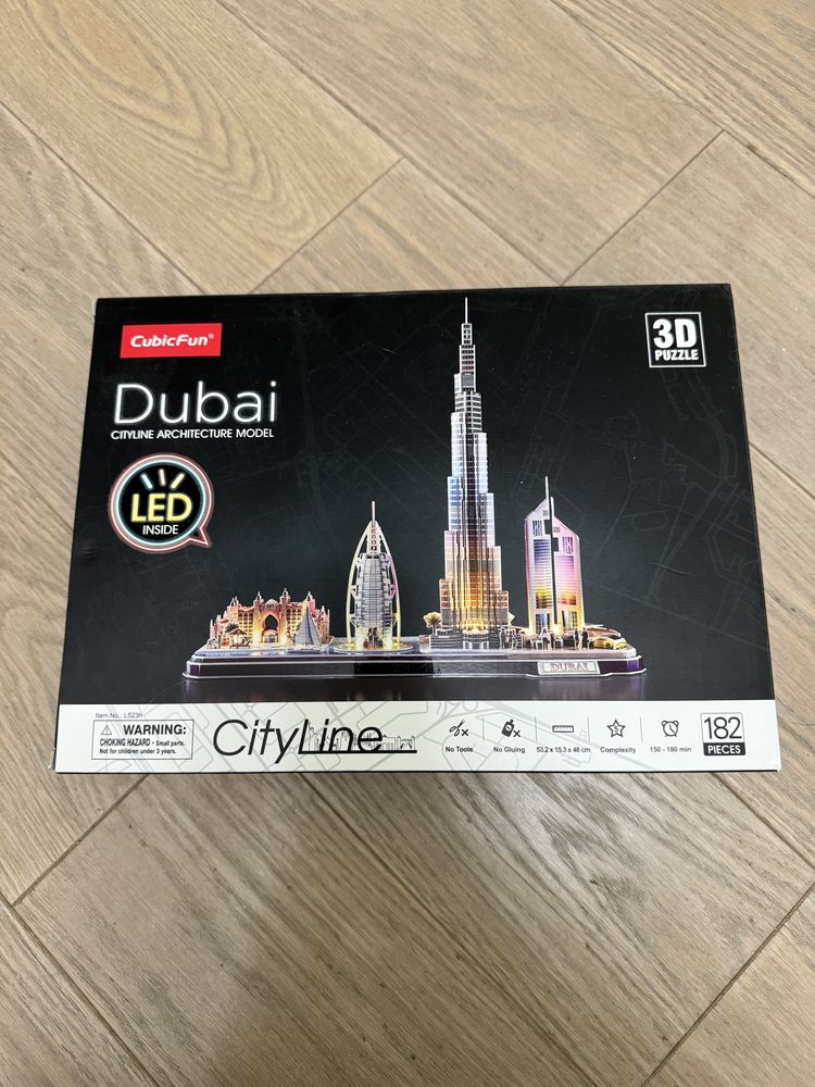 Тривимірний пазл CubicFun City line Дубай із Led підсвіткою. (L523h)