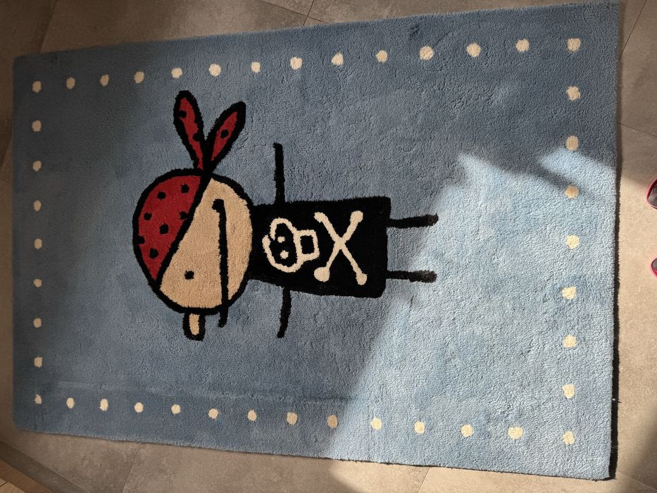 Dywan welniany blekitny