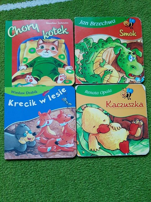 Książeczki twarde Smok, Chory kotek, Krecik w lesie,  Kaczuszka