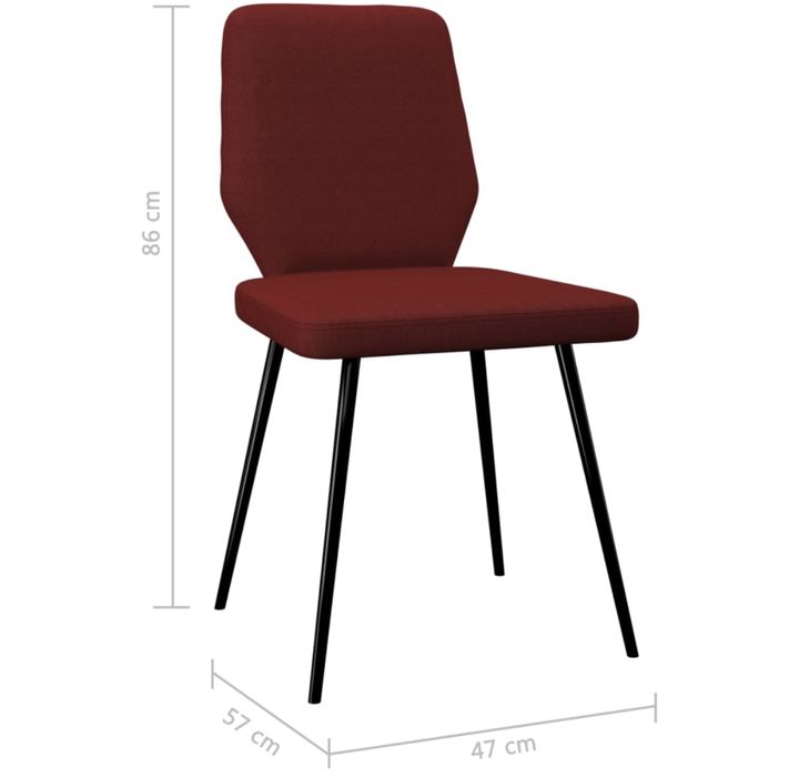 Cadeiras de jantar 6 pcs tecido vermelho tinto