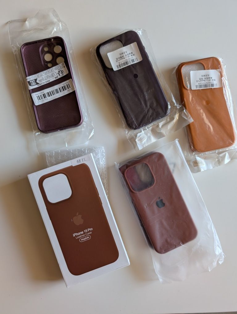 Ціна за всі чохли iPhone 15 Pro Magsafe Leather Silicon Case чехол