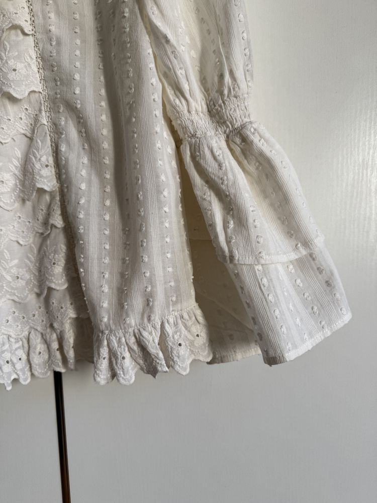 Bluzka haftowana ażurowa Zara 38/M