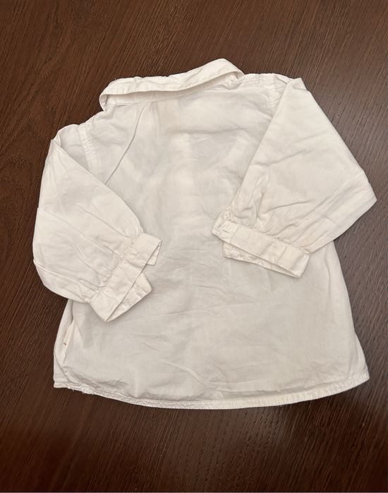 Biała bawełniana koszula z kołnierzykiem dla dziewczynki r.68 h&m logg