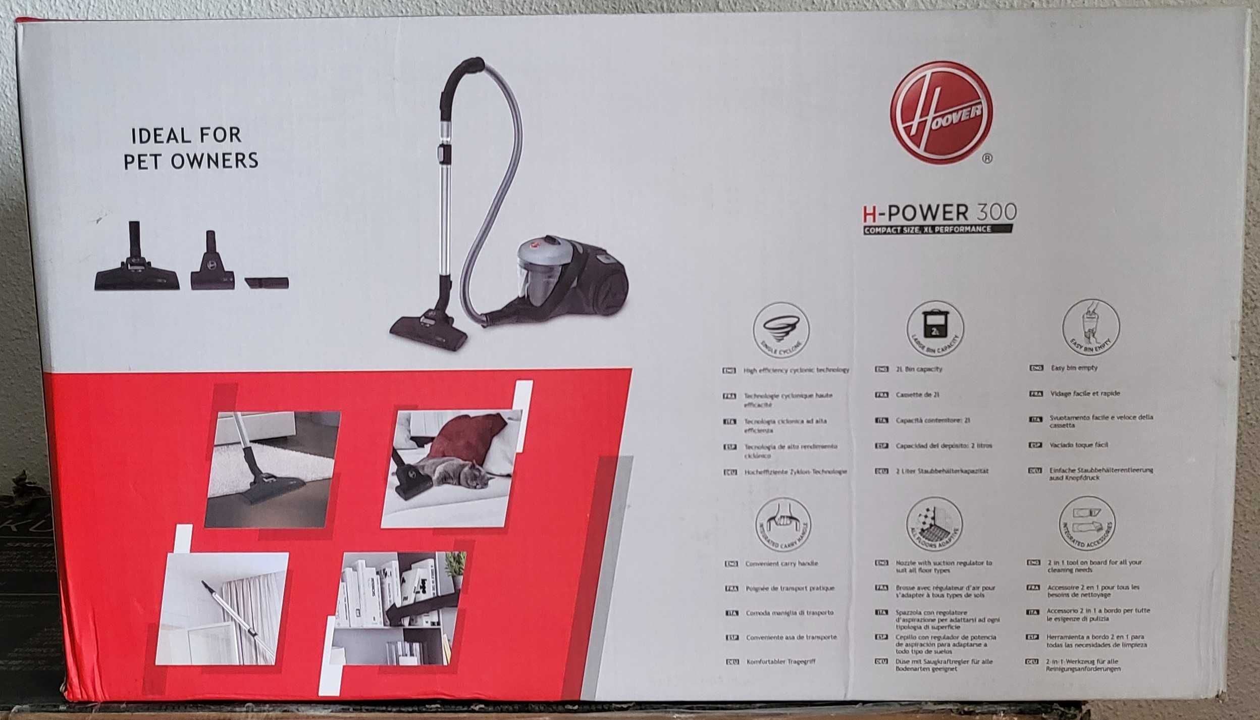 Aspirador sem Saco Hoover HP310HM 011 (75 dB - Saco de pó 2 L), Novo