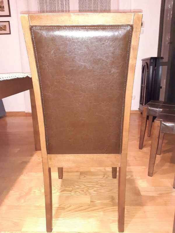 Drewno krzesło 6 szt. stół komplet ciężki drewniany