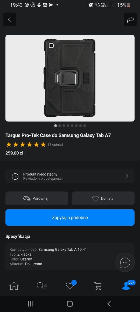 Etui Targus Pro-Tek Case do Samsung Galaxy Tab A7