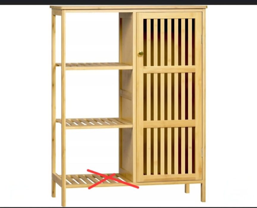 Szafka łazienkowa bambusowa szafka kuchenna drzwi lamelowe 66x88x33cm