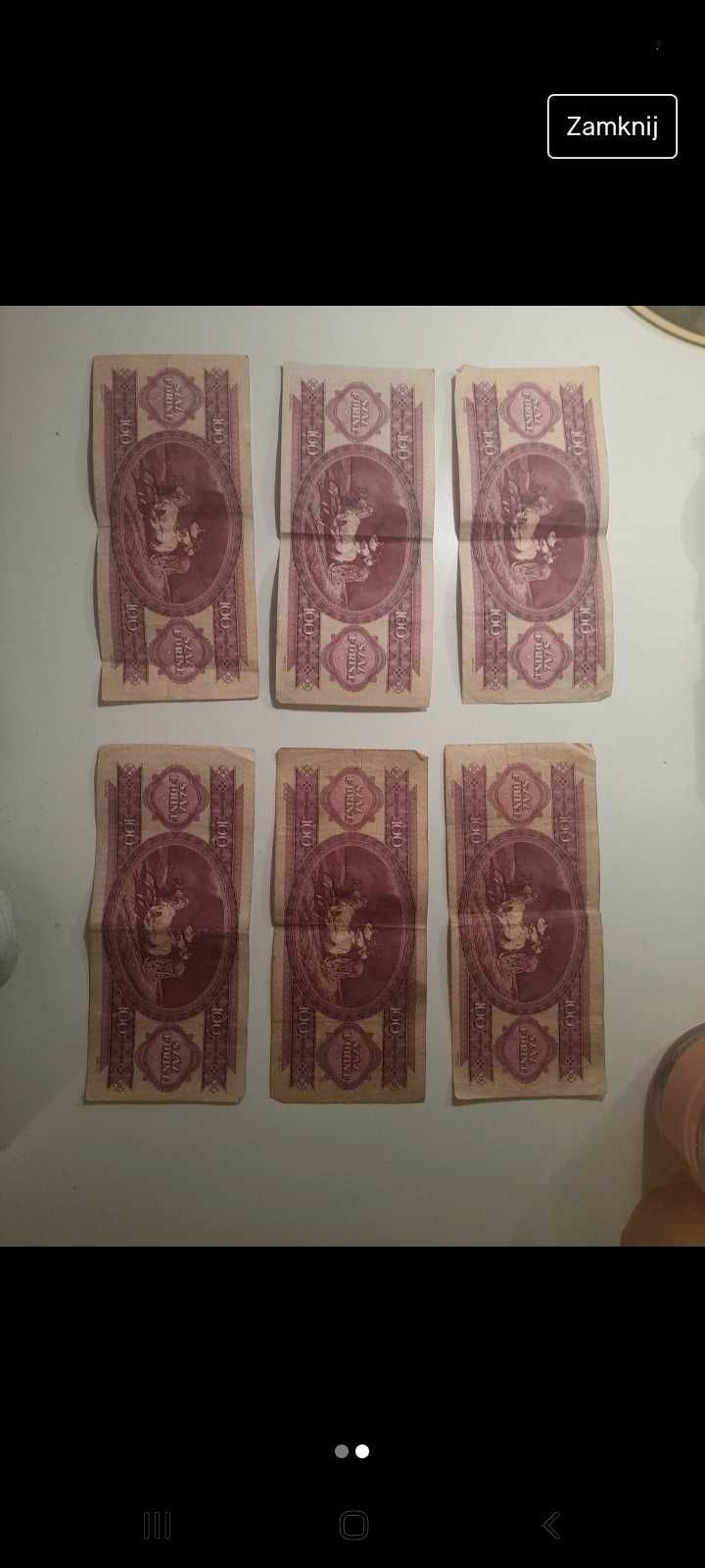 Banknoty kolekcjonerskie węgry 100 forint 6szt.