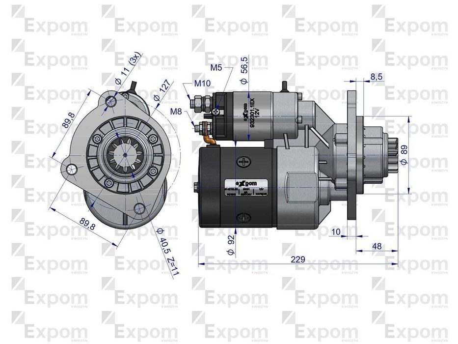 Rozrusznik z reduktorem Ursus C-330/C-360/Zetor BlueLine EXPOM KWIDZYN