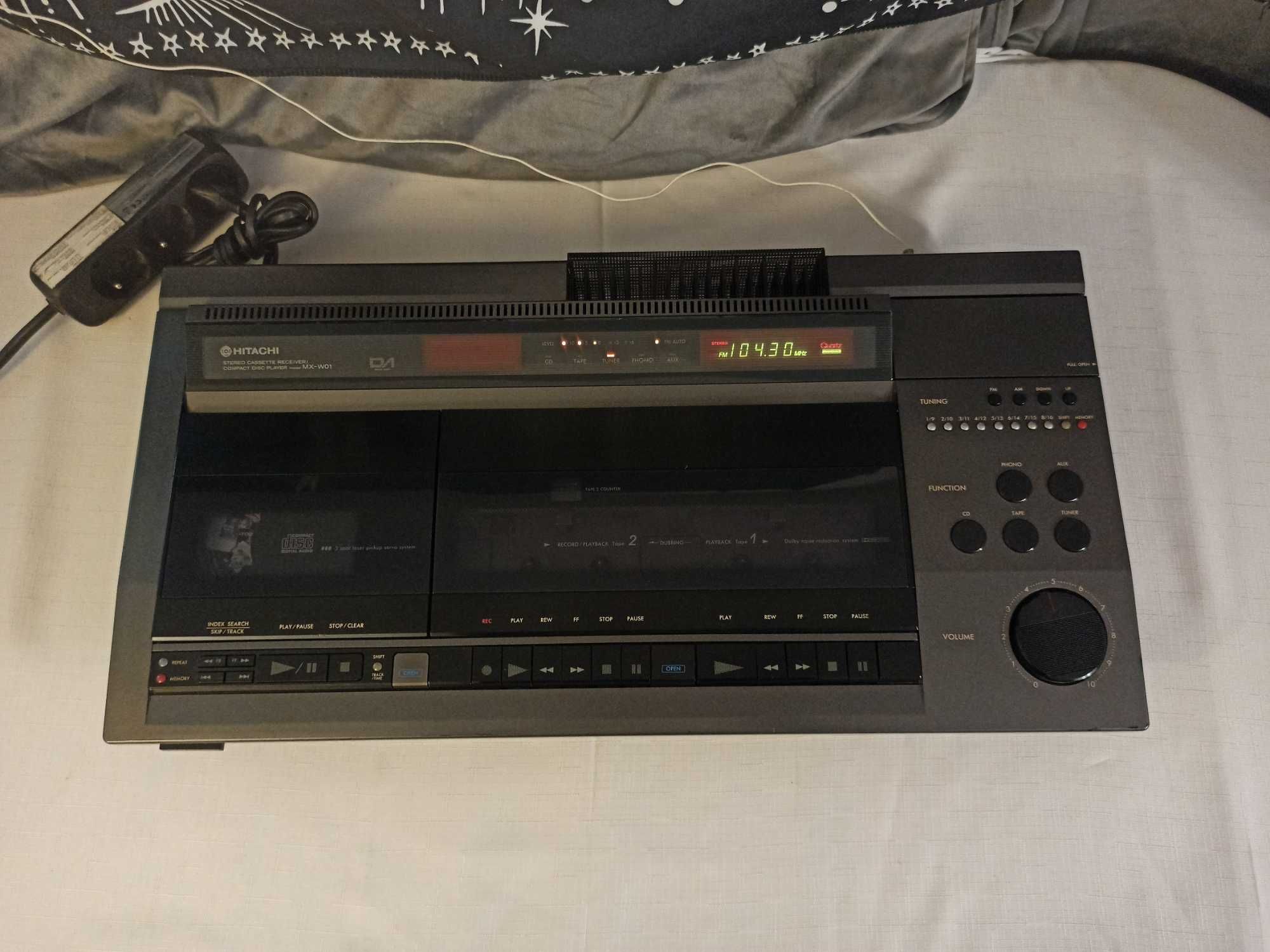 Amplituner wzmacniacz HITACHI MX-W01 z CD i magnetofonem KOMBAJN