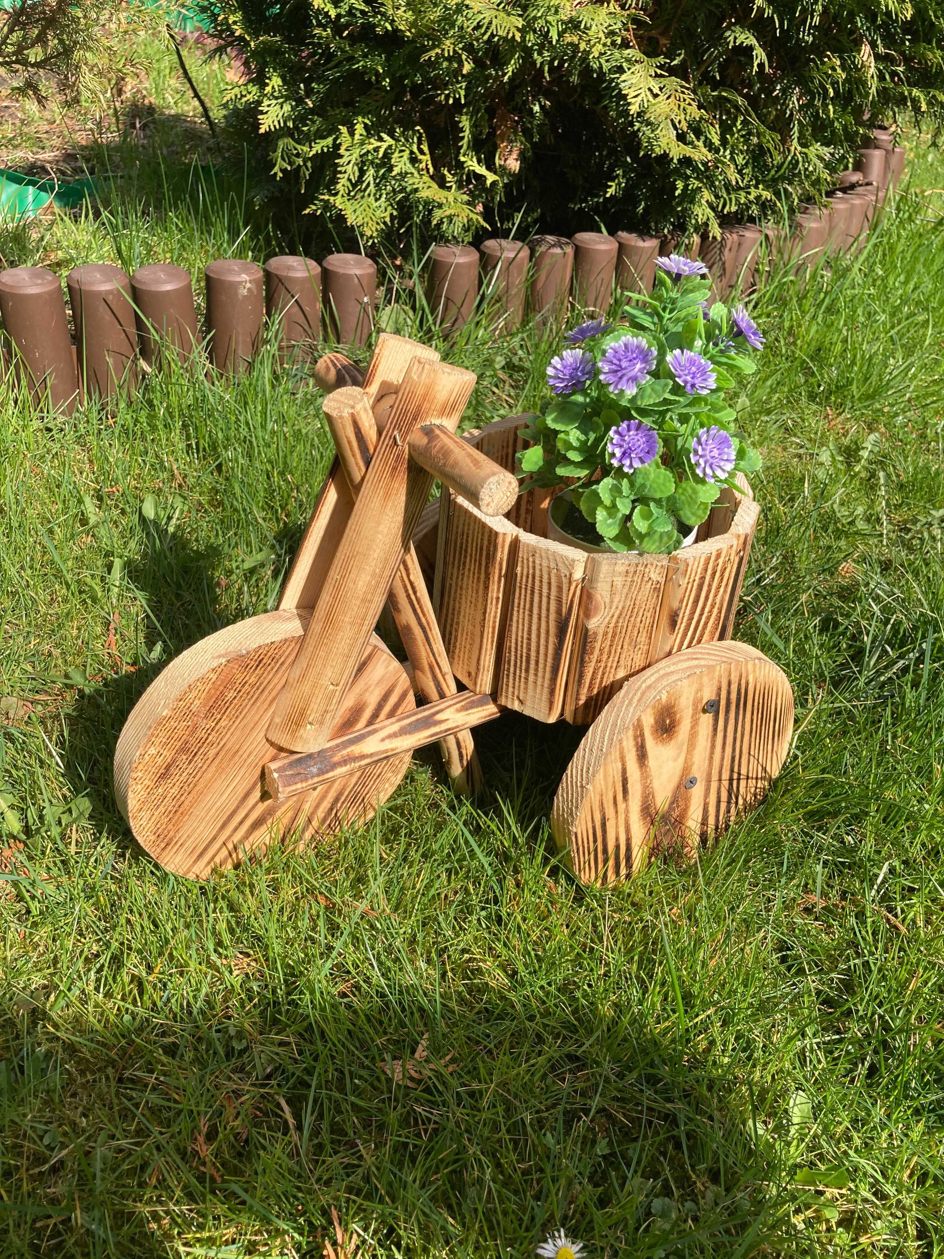rower z drewna+ karmnik dla ptaków