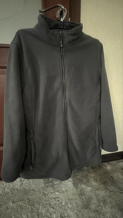 Чоловіча флісова куртка, фліска, зіпка, кофта тепла сірого кольору.