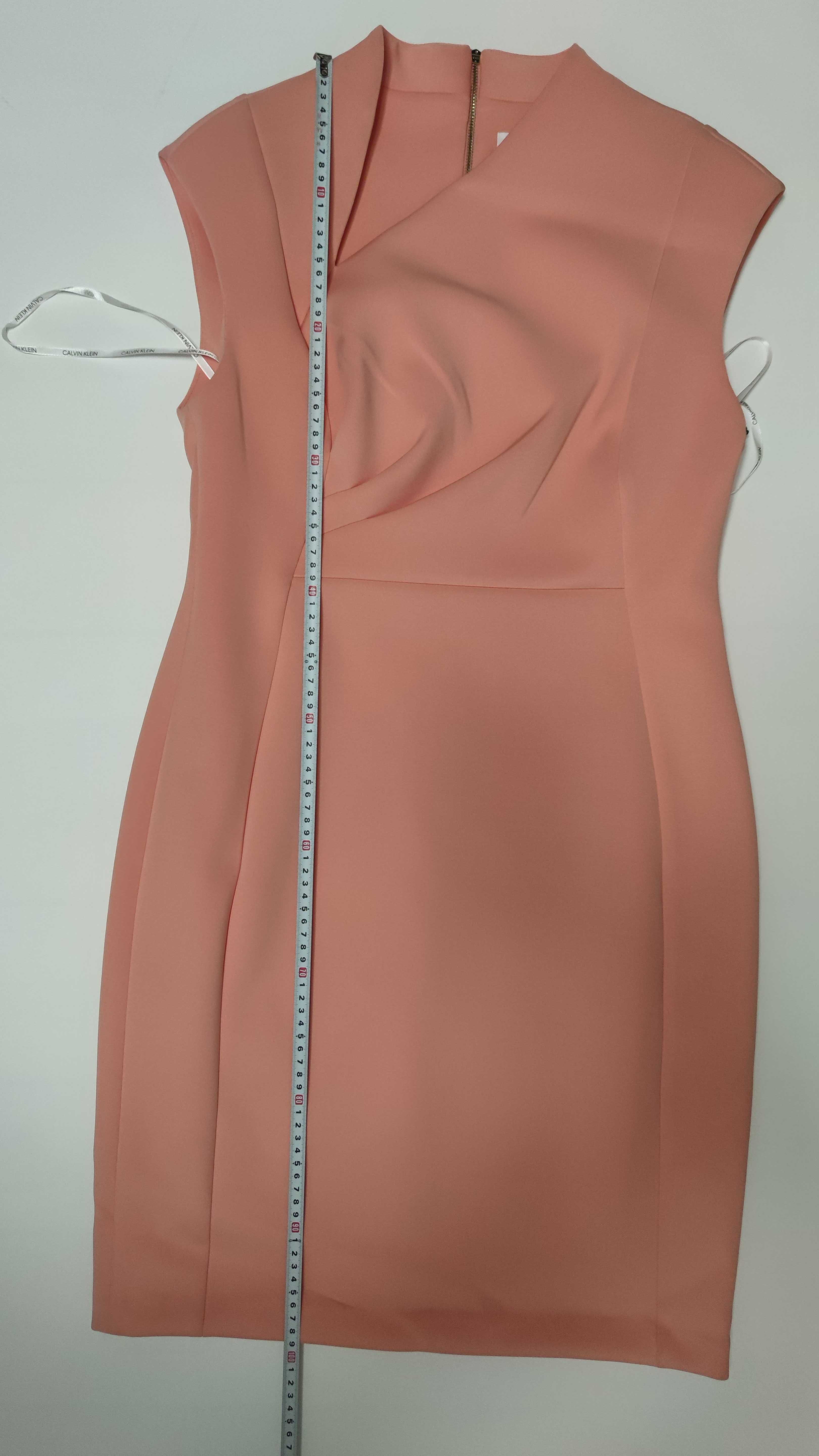 Calvin Klein sukienka tuba ołówkowa midi 12 USA 42 XL morela