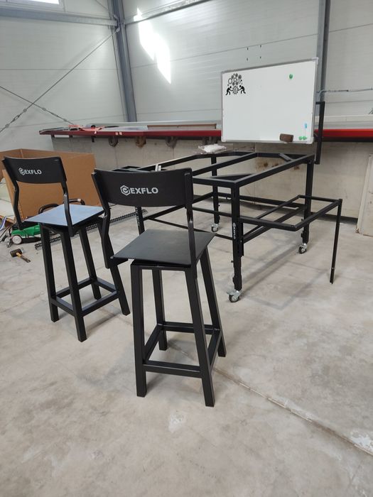 krzesło obrotowe hoker loft stalowy  warsztatowy firmowy