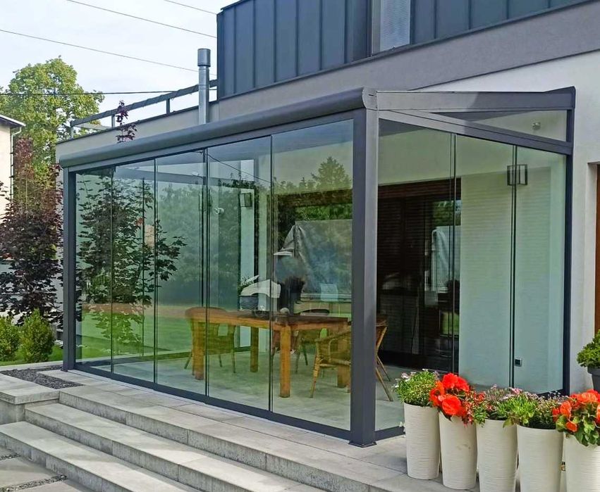 Ogród zimowy Almos-2 406x350 Zabudowa tarasu Cena z Montażem