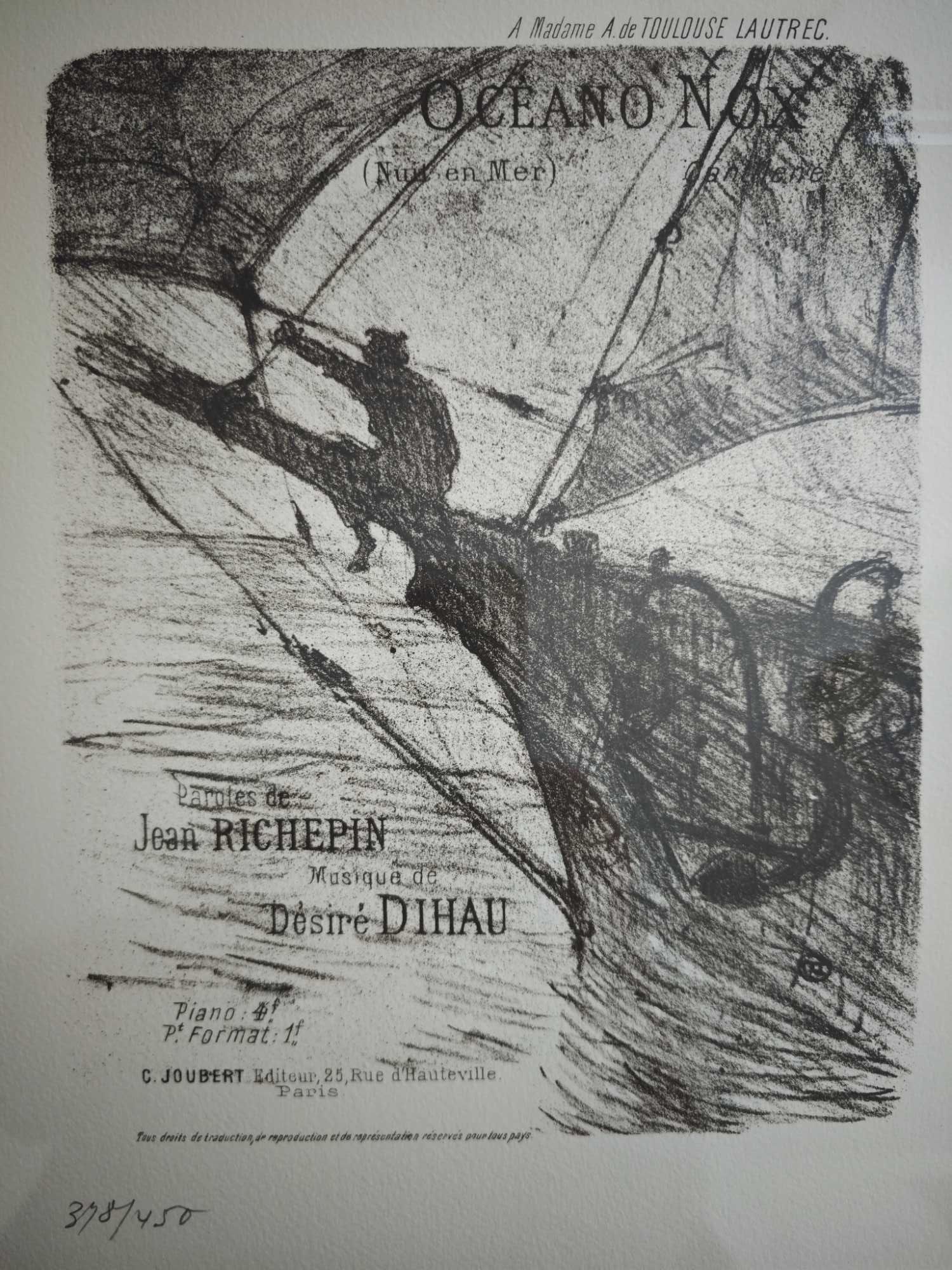 Henri de Toulouse-Lautrec Oceano Nox /Nuit en Mer orginalna litografia
