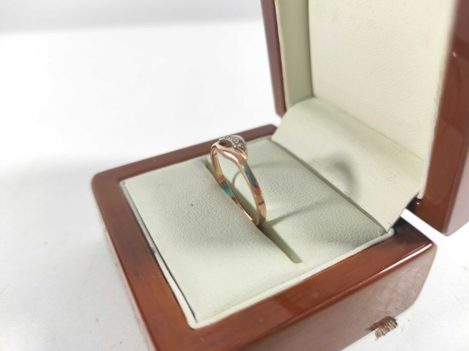 Delikatny ZŁOTY PIERŚCIONEK 585 r17 Loombard Lubawa Lombard