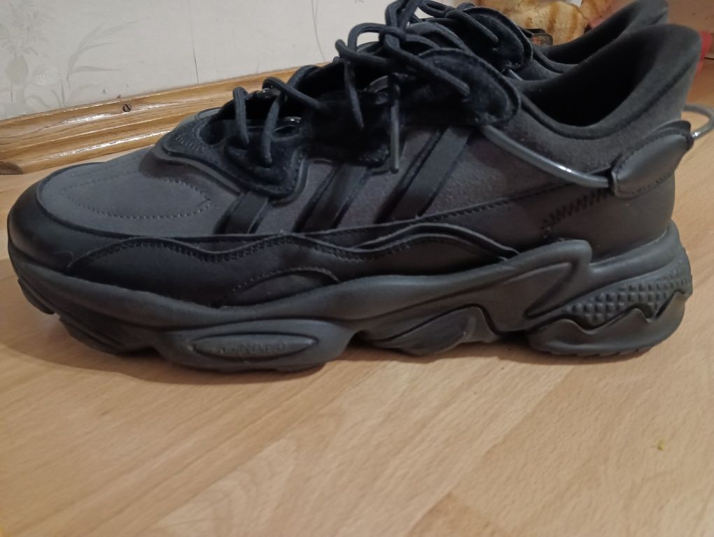 Чоловічі кросівки Adidas Ozweego Cordura Total Black (чорні) стильні п