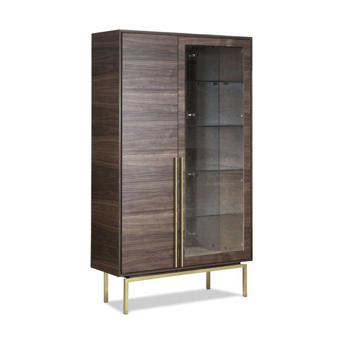 Witryna nowoczesna art-deco drewno klon szary brąz połysk RABAT - 50 %