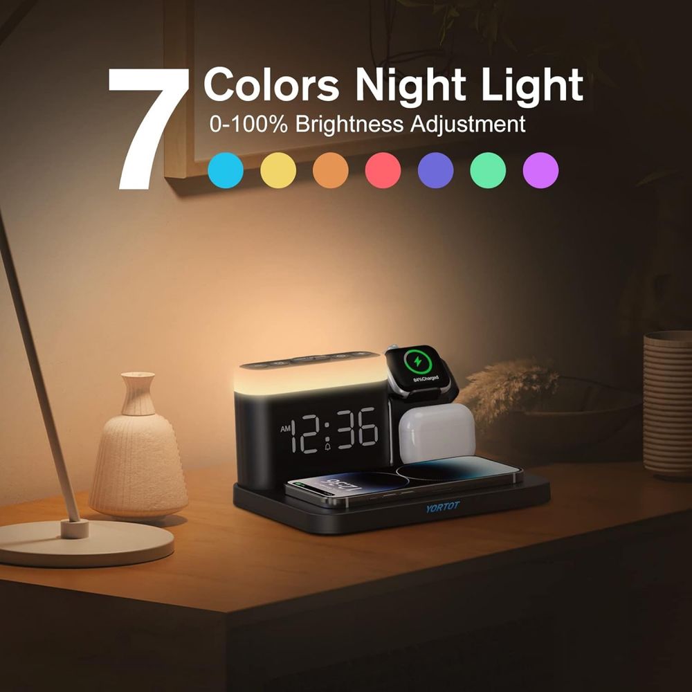 ALARM CLOCK 5 in 1 with wireless sharging