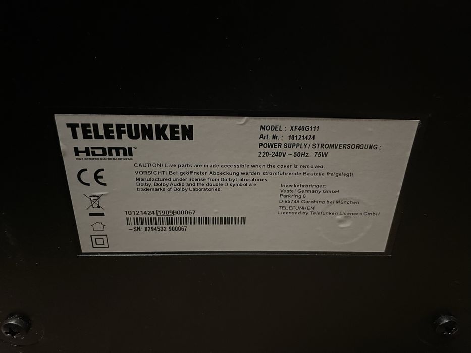 Телевізор Telefunken 40 Full HD