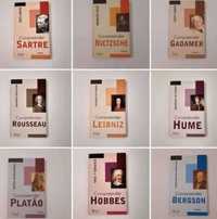 Hume, Platão, Leibniz, Rousseau, Bergson, Nietzsche, Hobbes, Sartre