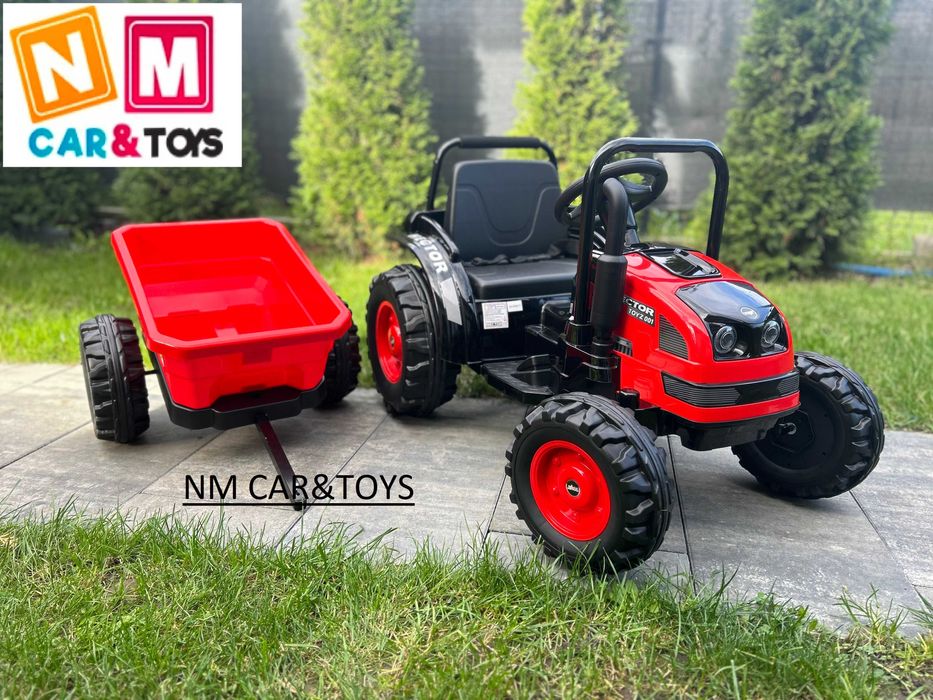Duży TRAKTOR Hector Ciągnik na akumulator Autko Przyczepka Pojazd Auto