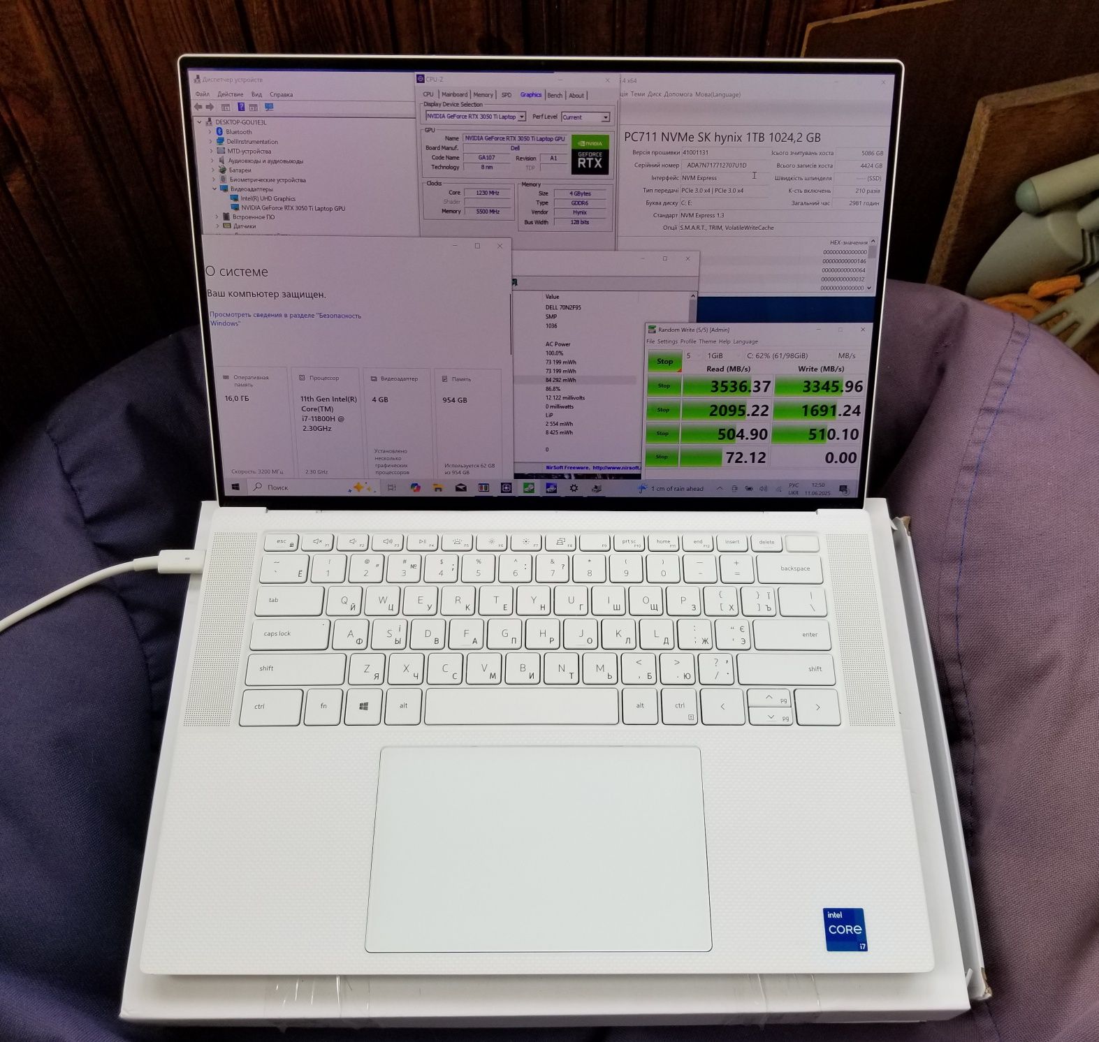 Dell XPS15 9510. RTX3050Ti, I7-1180H, 16Gb, 1Tb, 4K Oled Татч.